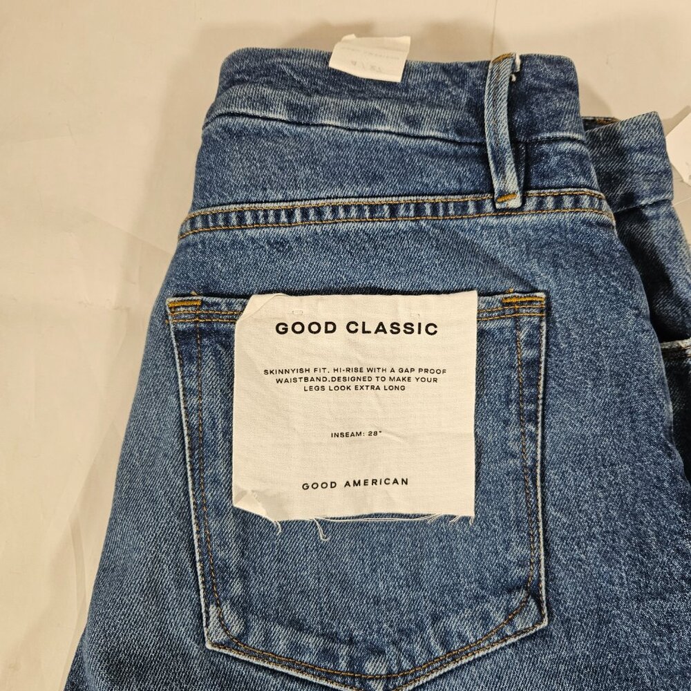 Good American Good Classic Blue Jeans Cropped Skinnish Fit Women's Size 4/27 NEW - Picture 2 of 8